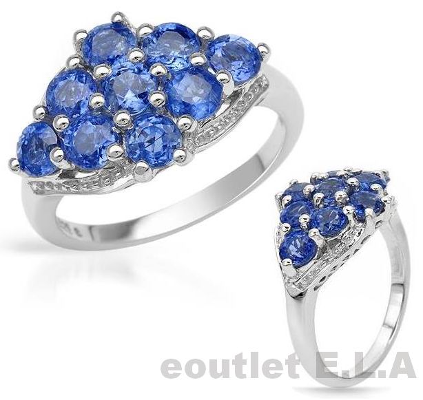 3.42ct GENUINE KYANITE SOLID SILVER RING-size 6